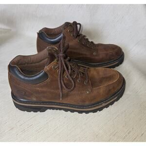 Skechers VTG 90s Y2K Men's Mariners Utility Low Leather Boots Brown Size 10.5